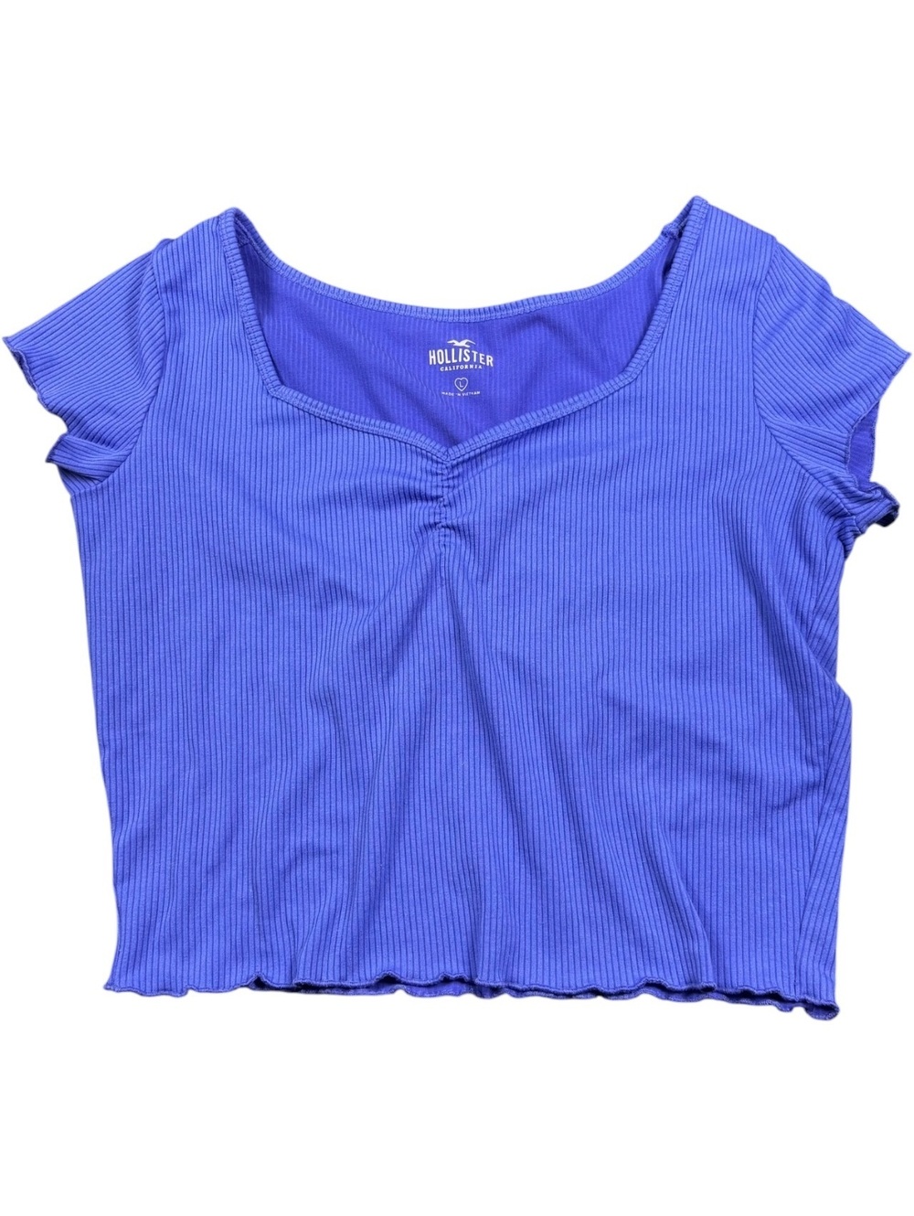 Hollister Blue Ruched Ribbed Baby Tee